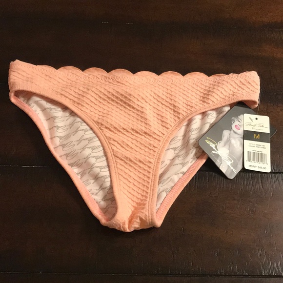 MARILYN MONROE Pretty Pink Bikini Swim Bottom M - Picture 2 of 7